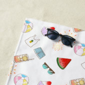 サマー日本のビベスビーチかき氷花火 ビーチタオル (インサイチュ)