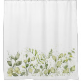 サマー春グリーナリーユーカリプトゥスデコール シャワーカーテン (正面)