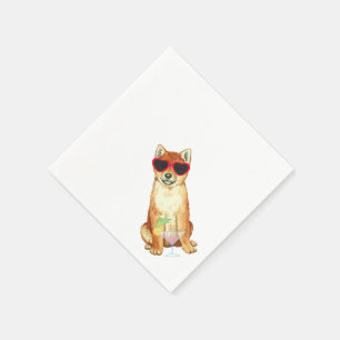サマー柴犬 スタンダードカクテルナプキン