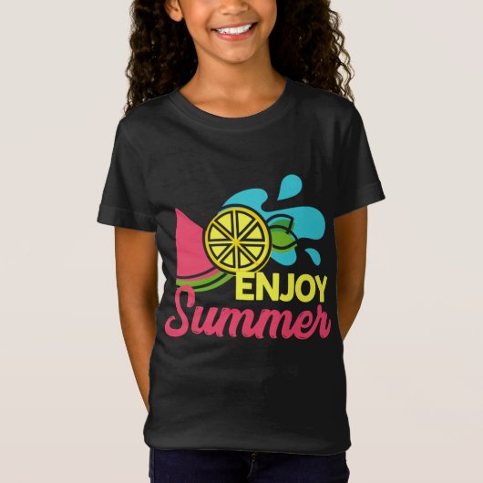 サマー楽しむスイカライムフルーツ Tシャツ (正面)
