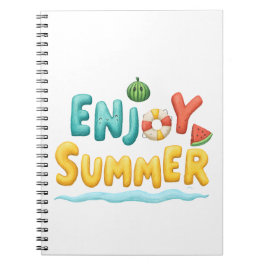 サマー楽しむ文字イラストレーション ノートブック