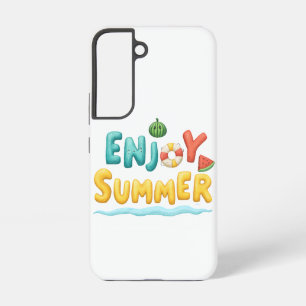 サマー楽しむ文字イラストレーション SAMSUNG GALAXY S22ケース