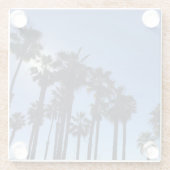 サマー海パームズブルーカラー写真 ガラスコースター (裏面)