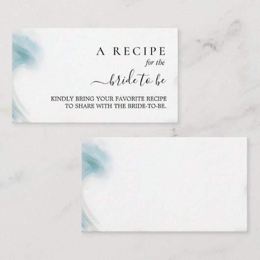 サマー海ビーチブルーウォーターブライダルシャワー エンクロージャーカード (正面/裏面)