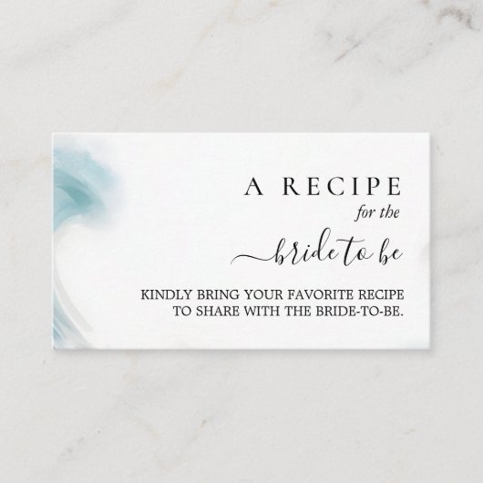 サマー海ビーチブルーウォーターブライダルシャワー エンクロージャーカード (正面)