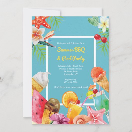 サマー祝招待状 招待状 (正面)