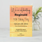 サマー素朴カジュアルイエローピーチバースデーパーティー 招待状 (スタンド正面)