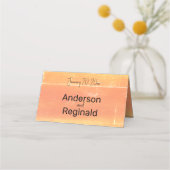 サマー素朴カジュアルイエローピーチ結婚ズ プレイスカード (裏面)