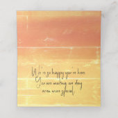 サマー素朴カジュアルイエローピーチ結婚ズ プレイスカード (内部開封)