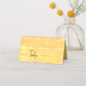 サマー素朴カジュアルイエローピーチ結婚ズ プレイスカード (正面)