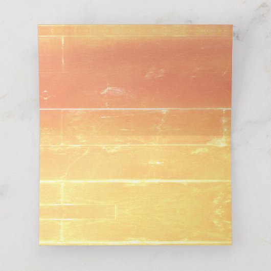 サマー素朴カジュアルイエローピーチ結婚ズ プレイスカード (内部開封)