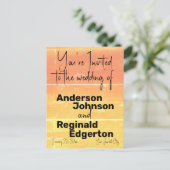 サマー素朴カジュアルイエローピーチ結婚ズ ポストカード (スタンド正面)