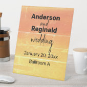 サマー素朴カジュアルイエローピーチ結婚ズ 台座サイン (インサイチュ)