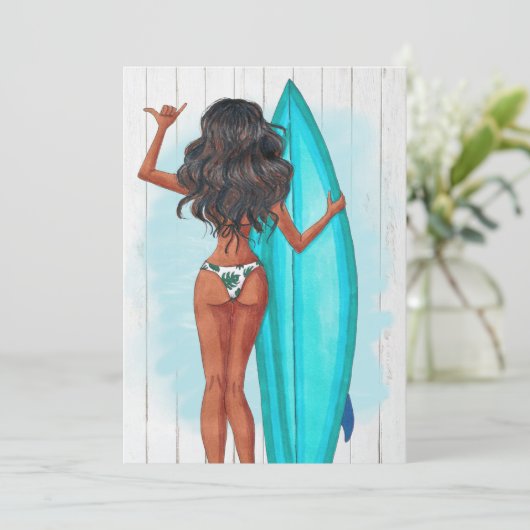 サマー素朴サーフビーチバケーションバースデーパーティー 招待状 (スタンド正面)