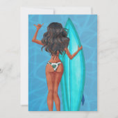 サマー素朴サーフビーチバケーションバースデーパーティーI 招待状 (正面)