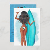 サマー素朴サーフビーチバケーションバースデーパーティーI 招待状 (正面/裏面)