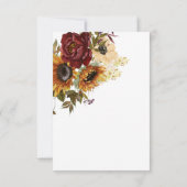 サマー素朴スサンフラワーズ&バーガンディフローラ セーブザデート (裏面)