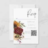 サマー素朴スサンフラワーズ&バーガンディフローラ 出欠カード (正面)