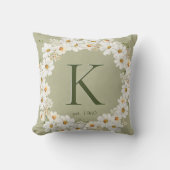 サマー素朴デイジーモノグラム クッション (正面)