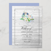 サマー素朴ビーチ結婚式フォト招待状 招待状 (正面/裏面)