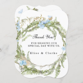 サマー素朴ファーンリース結婚ズサンキューカード 招待状