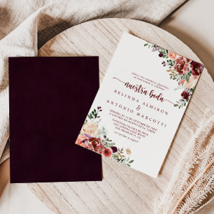 サマー素朴フローラヌエストラボダ結婚ズ 招待状