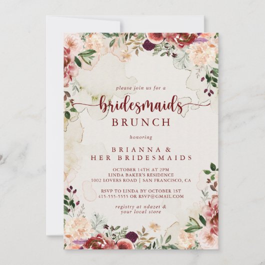サマー素朴フローラブリーズメイドブランチ 招待状 (正面)