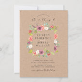 サマー素朴フローラリース結婚式招待状 招待状 (正面)