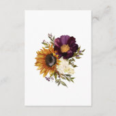 サマー素朴ワイルドフラワー&ひまわりの詳細 エンクロージャーカード (裏面)