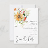 サマー素朴ワイルドフラワー&ひまわり セーブザデート (正面)