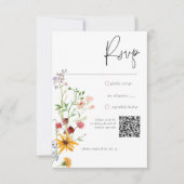 サマー素朴ワイルドフラワー&ひまわり 出欠カード (正面)