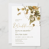 サマー素朴ワイルドフラワー&デイジー結婚ズ 招待状 (正面)