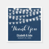 サマー結婚ズストリングライトデザイン スタンダードカクテルナプキン (正面)