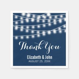 サマー結婚ズストリングライトデザイン スタンダードカクテルナプキン