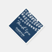 サマー結婚ズストリングライトデザイン スタンダードカクテルナプキン (角)