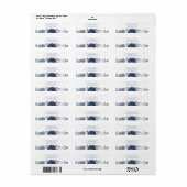 サマー結婚ズブライトブルーフローラ差出人住所 ラベル (フルシート)