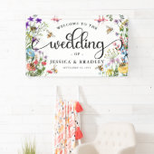 サマー結婚ズワイルドフラワー&（昆虫）マルハナバチ 横断幕 (インサイチュ)