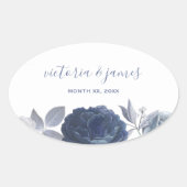 サマー結婚ズ・ブライトブルーフローラ 楕円形シール (正面)