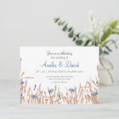 サマー結婚ズ・ワイルドフラワーミニマル結婚リスト 招待状 (スタンド正面)