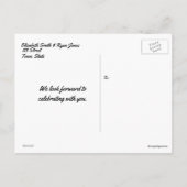 サマー結婚ズ、日付の保存、ビーチ、カスタム 案内ポストカード (裏面)