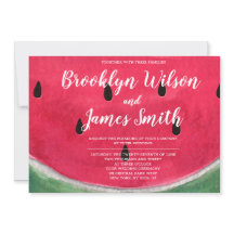 サマー結婚式招待状とスイカ