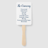 サマー結婚式 プログラムエレガントアウトドアネイビーホワイト ハンドファン (裏面)