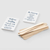 サマー結婚式 プログラムエレガントアウトドアネイビーホワイト ハンドファン (組立なし)