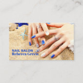 サマー美しいマニキュリストネイルアーティストネイルサロン 名刺 (正面)