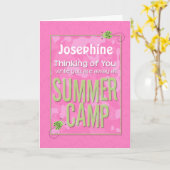 サマー考えキャンプ遠くに名前をカスタムするであなたの カード (黄色い花)