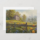 サマー自然ハウスポストカードウォーター色 ポストカード (正面/裏面)