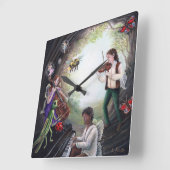 サマー至フェアリーコンサート スクエア壁時計 (傾斜)