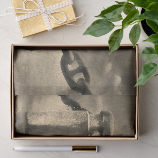 サマー航海のビーチフロントセピアブラウンウォーター色 薄葉紙 (ギフト)