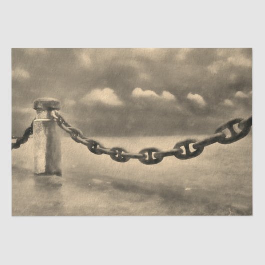 サマー航海のビーチフロントセピアブラウンウォーター色 薄葉紙 (正面)