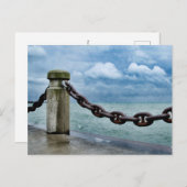 サマー航海のビーチフロントブルートレンディー ポストカード (正面/裏面)